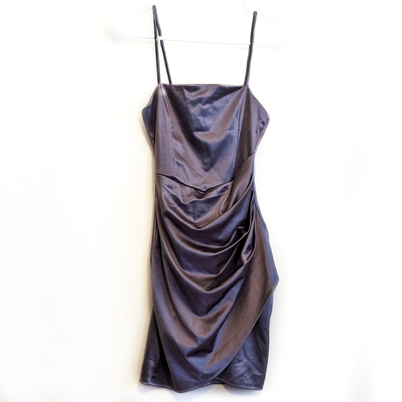 Windsor Wrapped in Stylish Satin Mini Dress - Picture 2 of 6